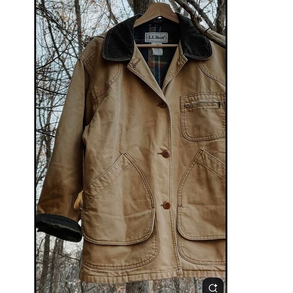 1980s L.L Bean vintage USA duck canvas workwear chore field lined jacket - Picture 1 of 8